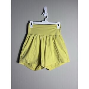 Halara SMALL Long SoftlyZero Airy Super High Waisted Yellow Yoga 2 In1 Shorts